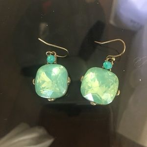 Costume green earrings